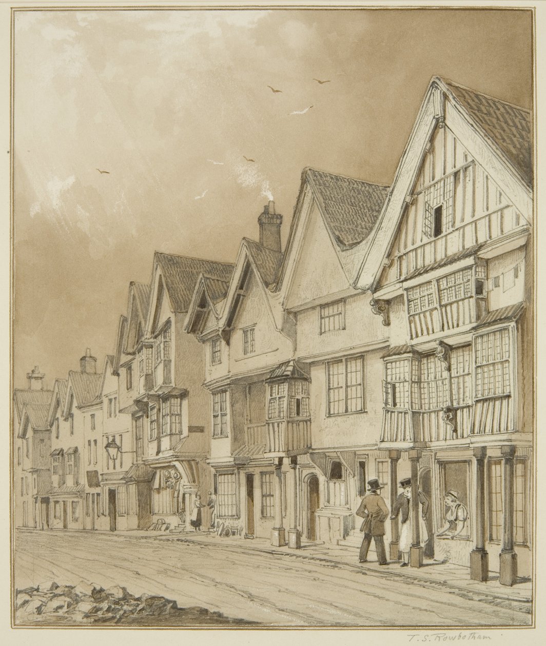 Côté ouest, Temple Street, depuis les maisons de retraite de White - Thomas Leeson the Elder Rowbotham