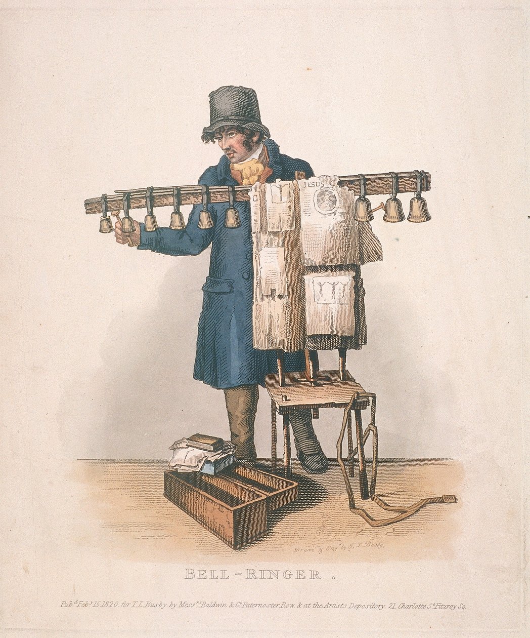 Sonneur de cloches avec le support pour ses cloches, 1820 - Thomas Lord Busby