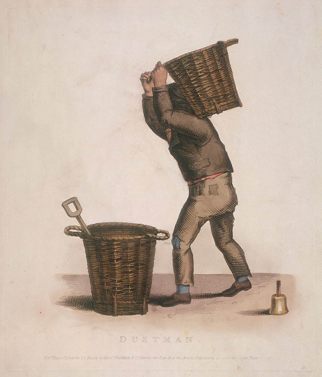 Éboueur portant un panier de déchets sur son dos, 1820 - Thomas Lord Busby