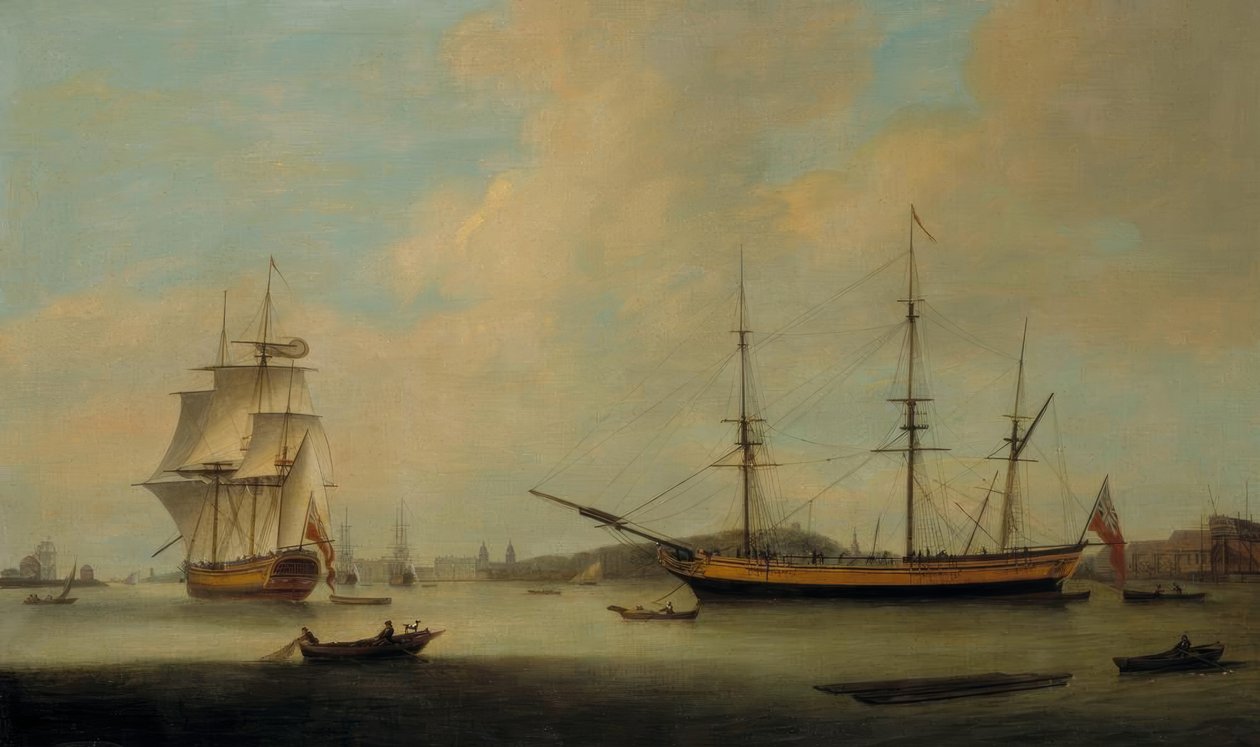 Le navire américain Granville au large de Deptford - Thomas Luny