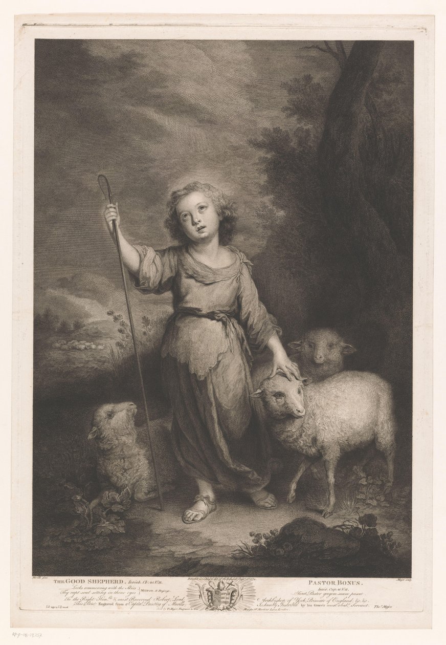 Jeune berger avec des agneaux - Thomas Major