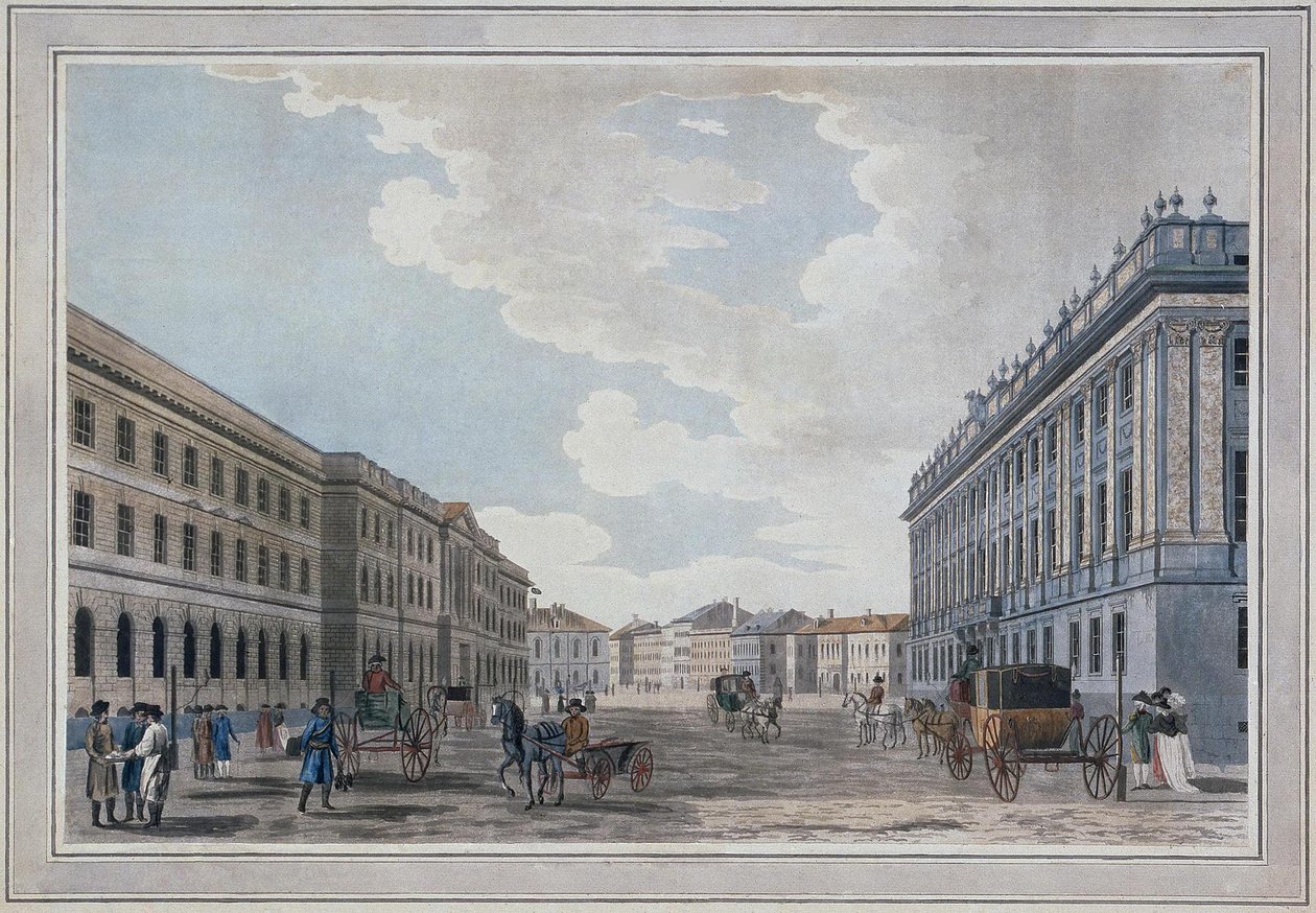 Vue de la rue Millionnaya et du Palais de Marbre à travers le Champ de Mars, 1790 - Thomas Malton the Elder