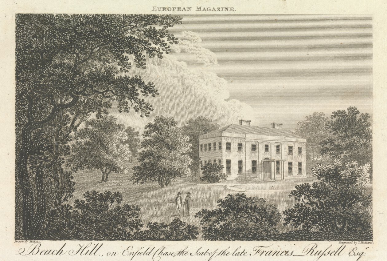 Beach Hill, sur Enfield Chase, la résidence du défunt Francis Russell, Esquire, banlieue extérieure - Nord - Thomas Medland