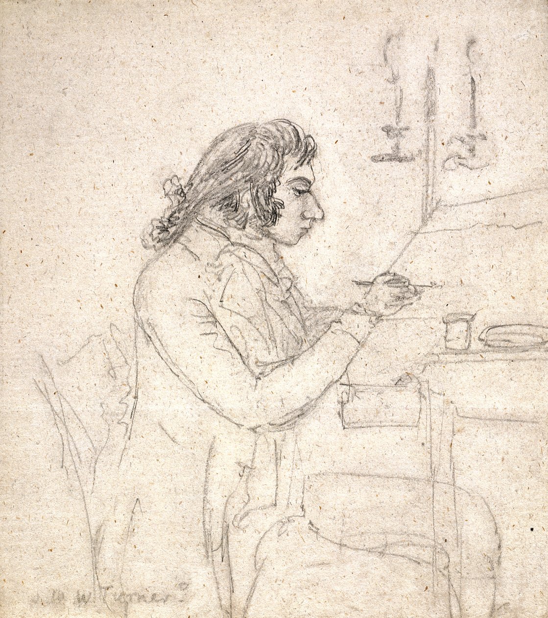 J. M. W. Turner à une table de dessin; Verso : Mme Monro endormie - Thomas Monro
