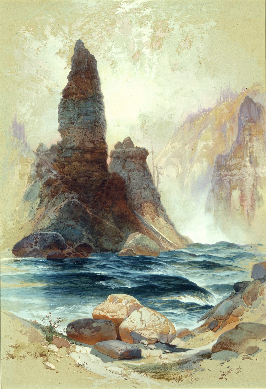 Au-dessus des Tower Falls, Yellowstone - Thomas Moran