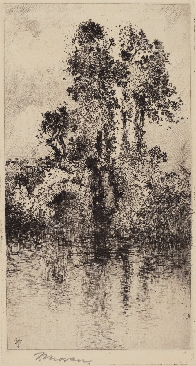 Pont et arbres - Thomas Moran