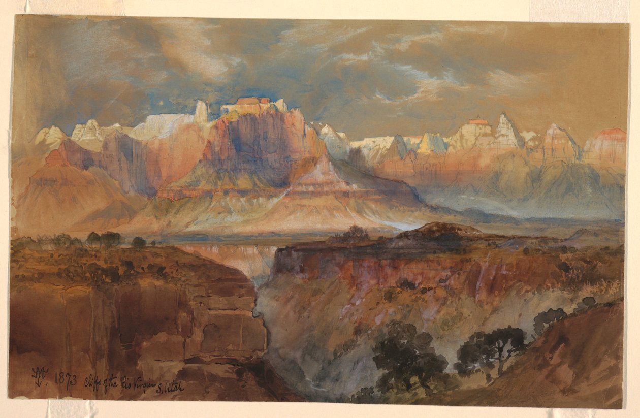 Dessin, falaises du Rio Virgin, sud de l