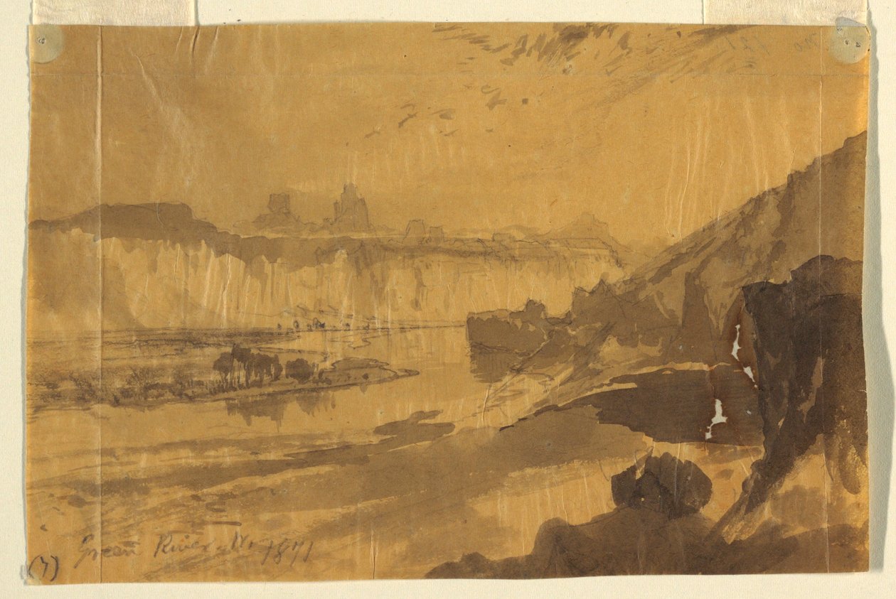 Dessin, Green River, Wyoming, 1871 - Thomas Moran