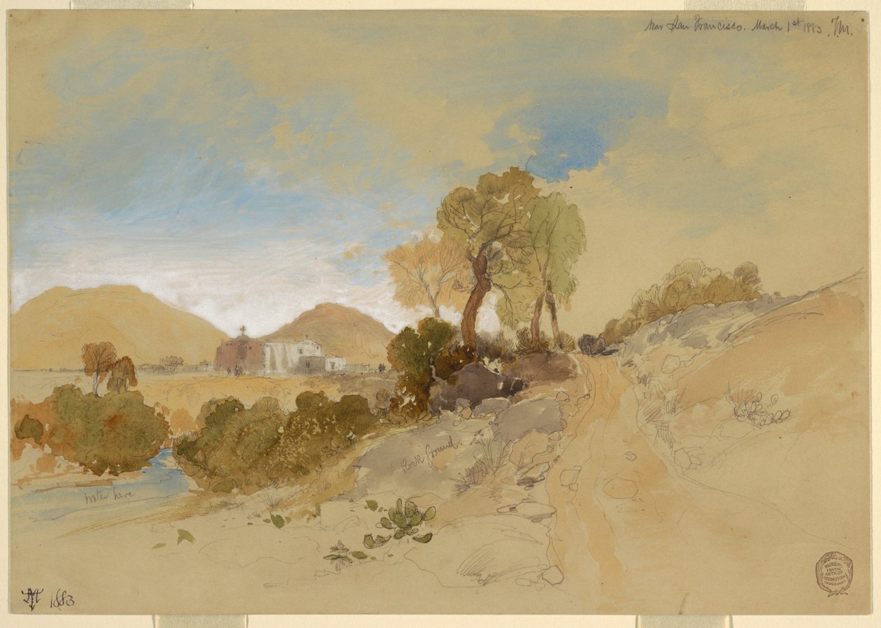 Dessin, près de San Francisco, Mexique, 1er mars 1883 - Thomas Moran