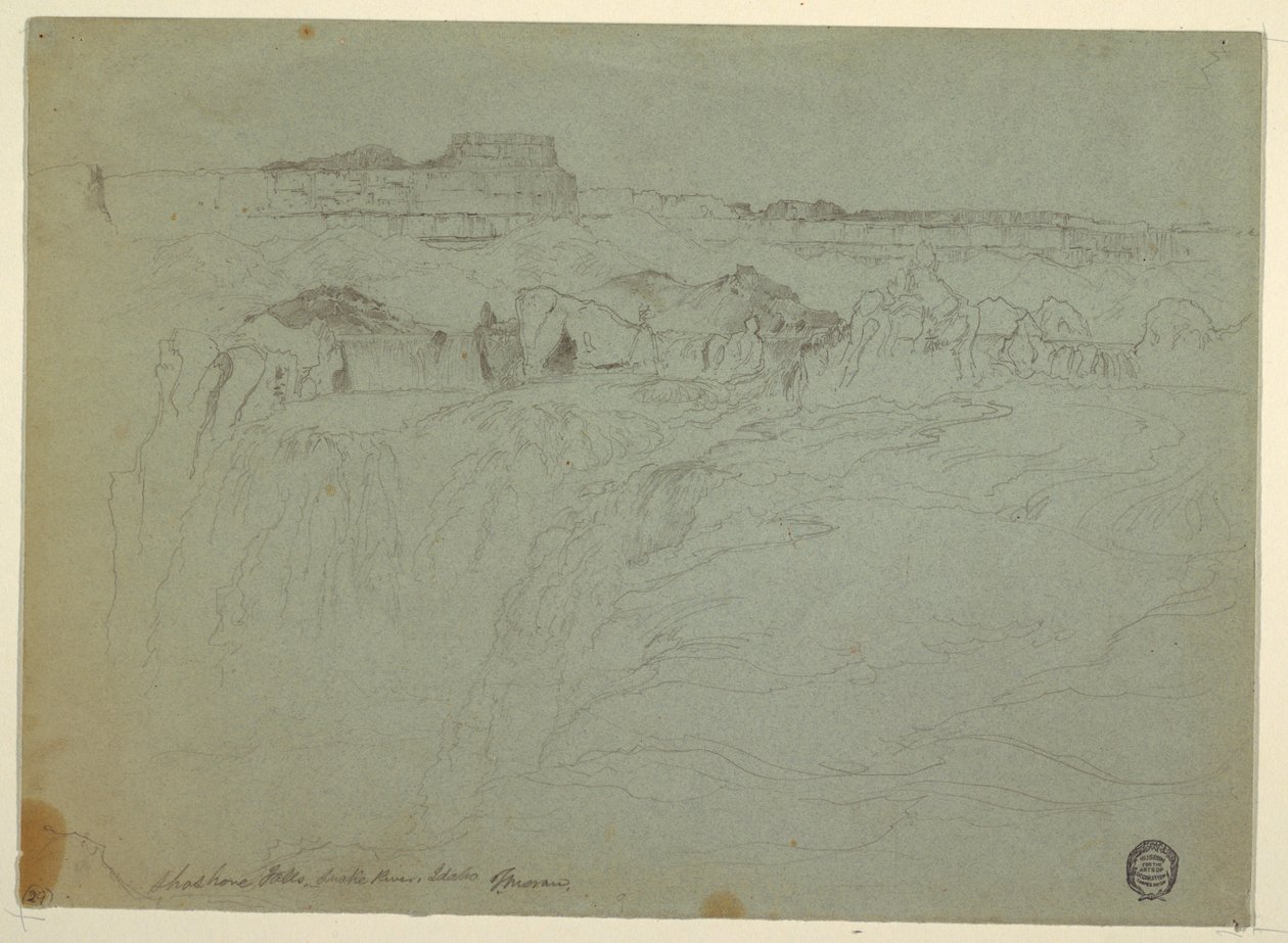 Dessin, chutes de Shoshone, rivière Snake, Idaho, 1875 - Thomas Moran