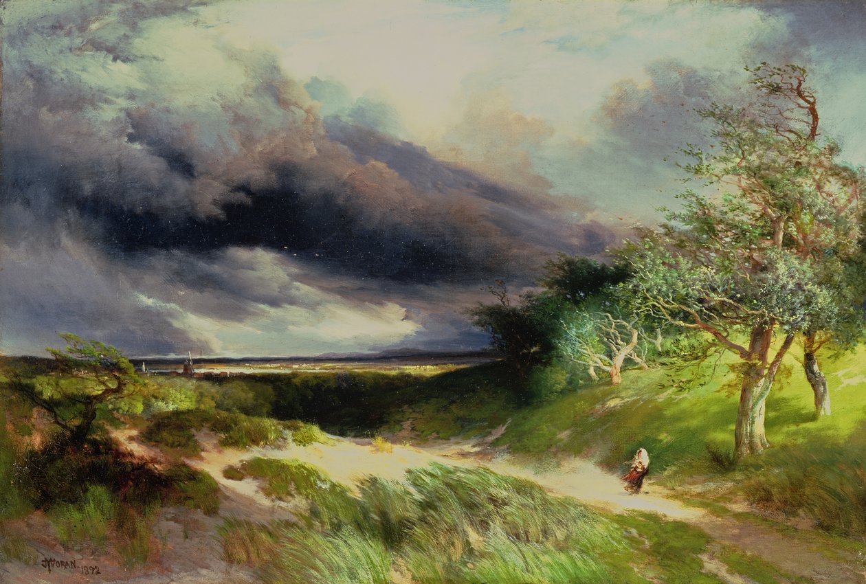 East Hampton, Long Island, dunes de sable - Thomas Moran