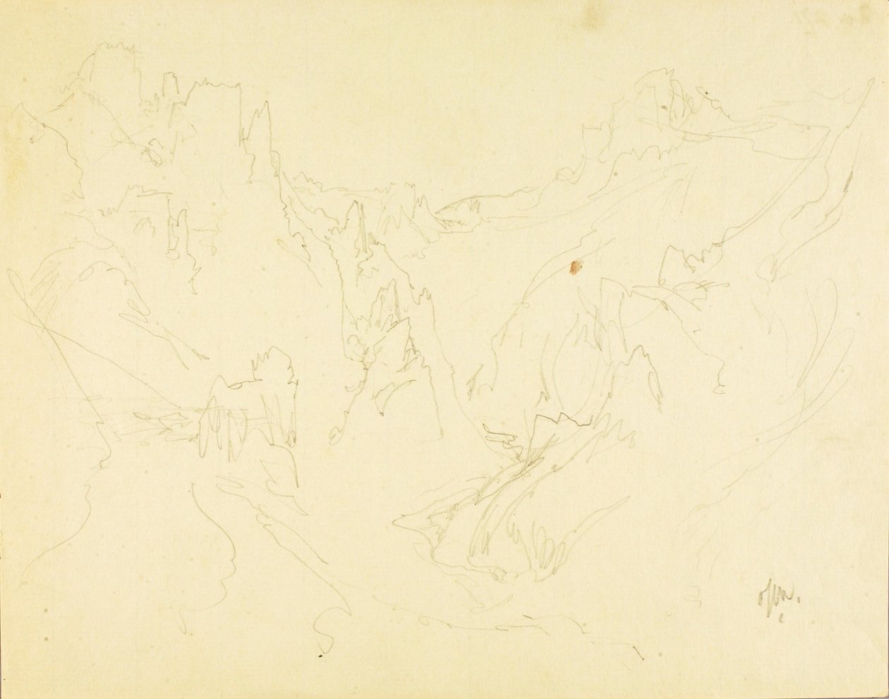 Croquis de terrain du Rocky Canyon - Thomas Moran