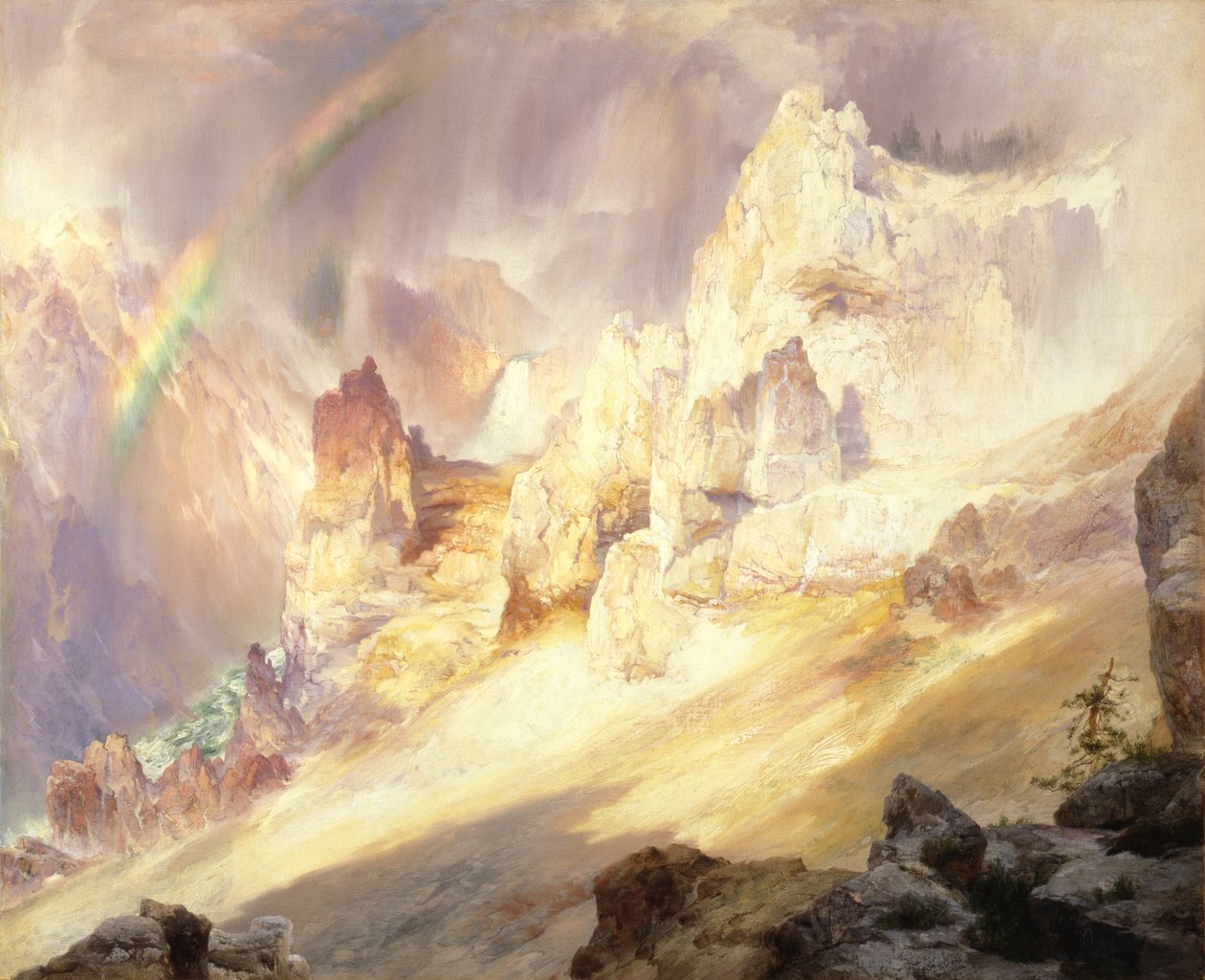 Arc-en-ciel au-dessus du Grand Canyon du Yellowstone - Thomas Moran