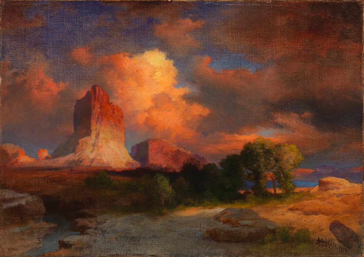 Nuage au coucher du soleil, Green River, Wyoming - Thomas Moran