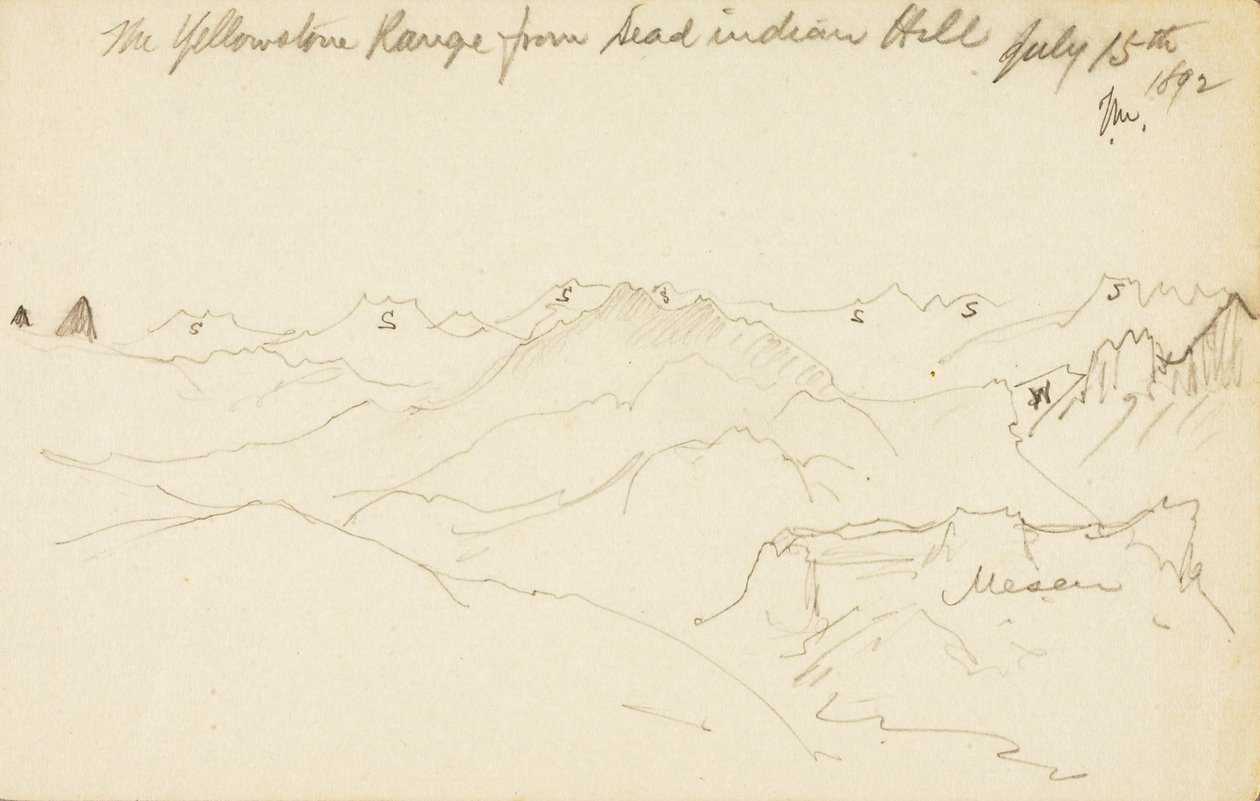 La chaîne de Yellowstone depuis la colline Dead Indian - Thomas Moran