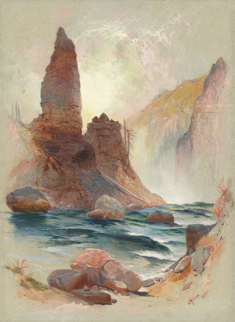 Tour aux chutes Tower, Yellowstone - Thomas Moran
