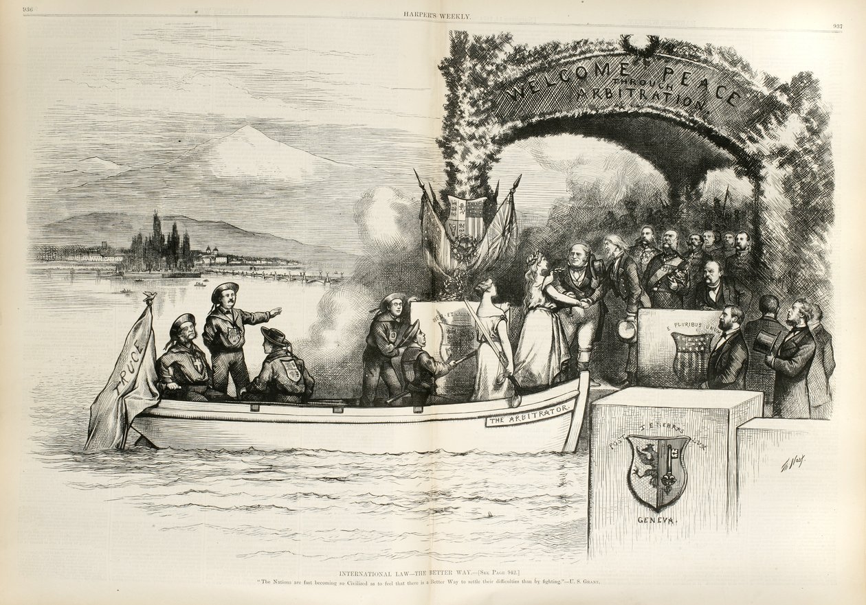 Droit international - La meilleure voie..., 1874 - Thomas Nast