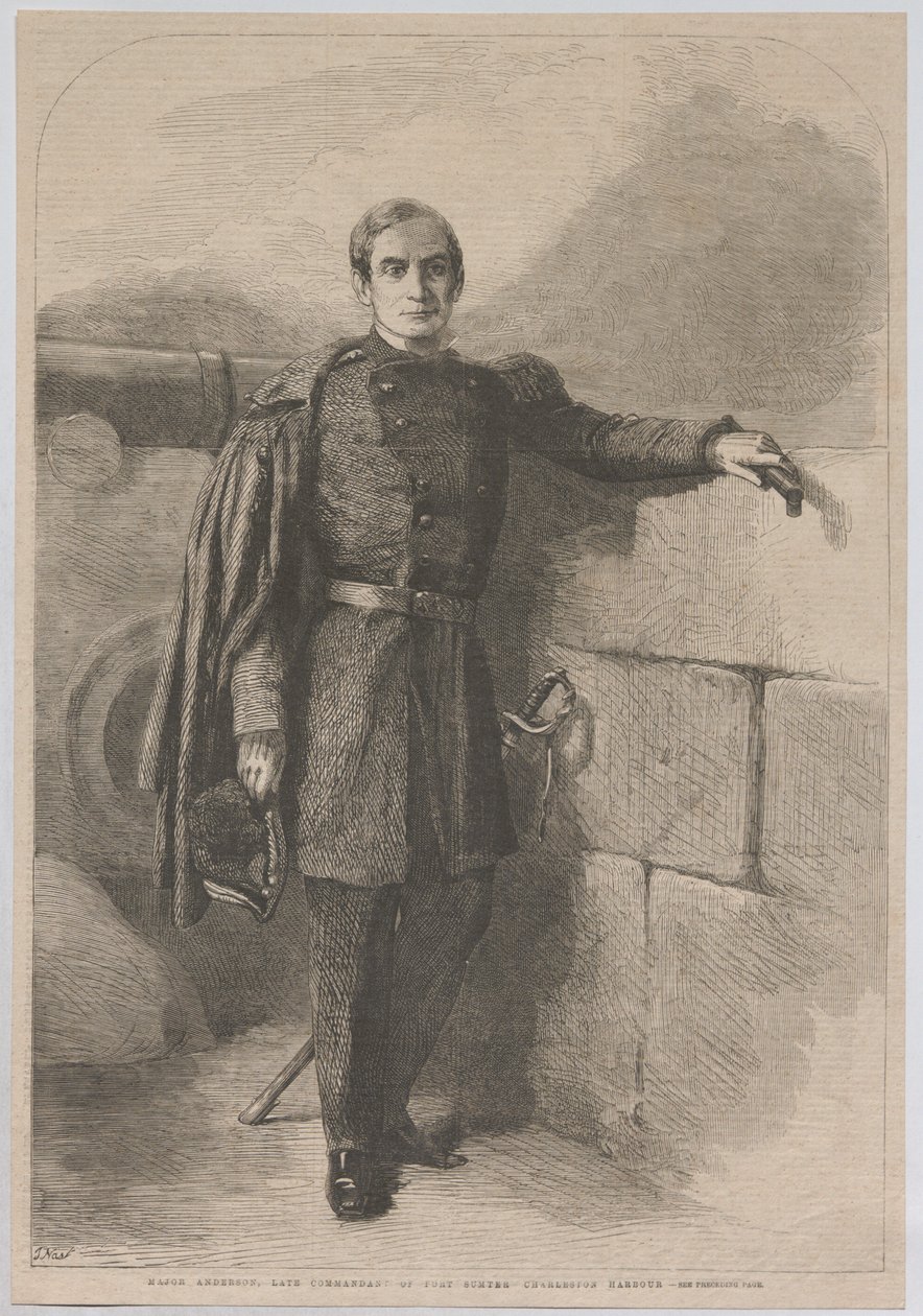 Le major Anderson, ancien commandant du fort Sumter, dans le port de Charleston - Thomas Nast