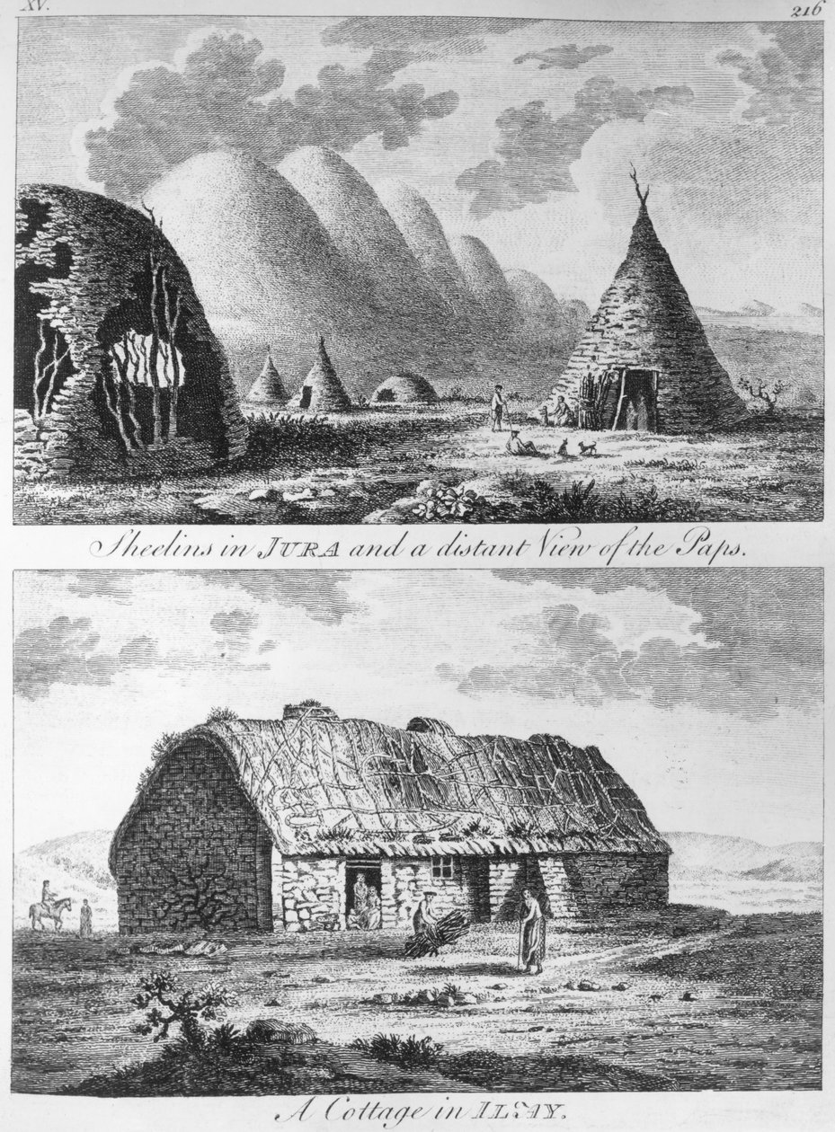 Sheelins à Jura et vue lointaine des Paps et d