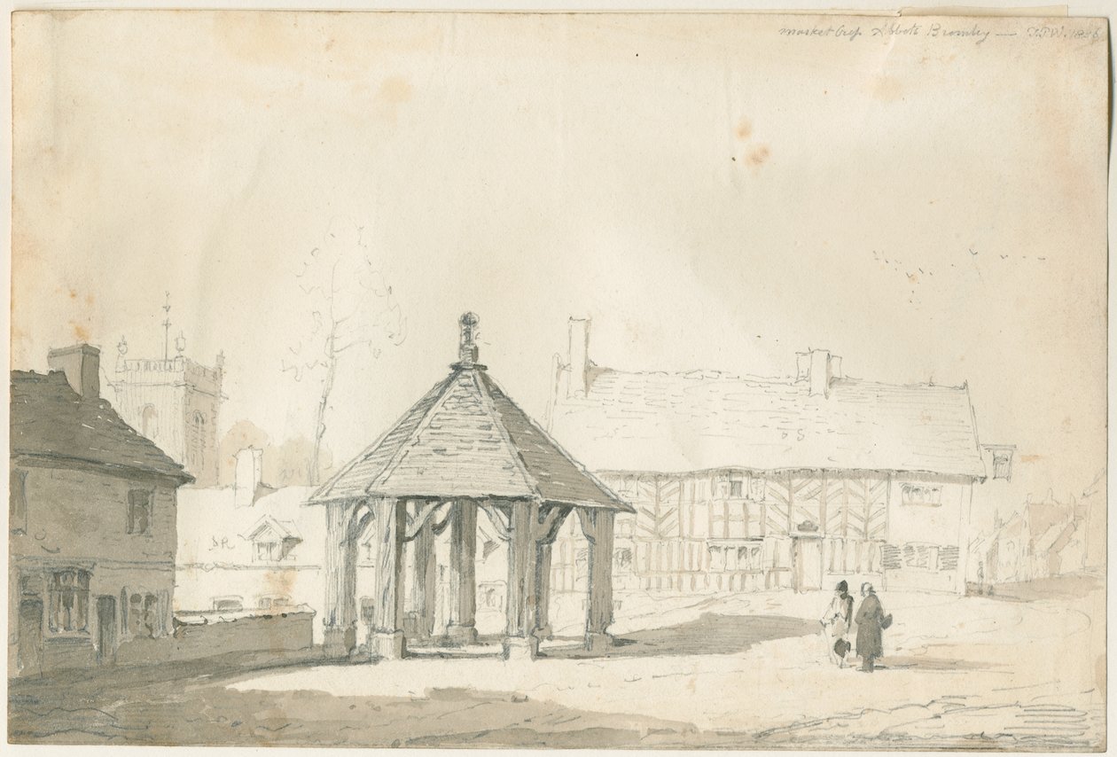Abbots Bromley Tudor - Croix du marché et maison - Thomas Peploe Wood