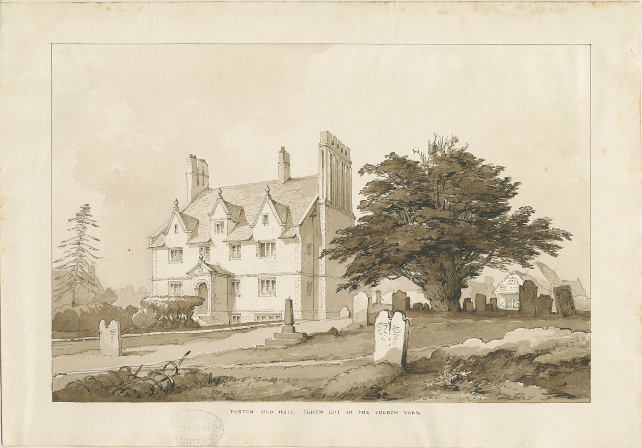 Forton Hall : dessin au lavis, nd [?1838] - Thomas Peploe Wood