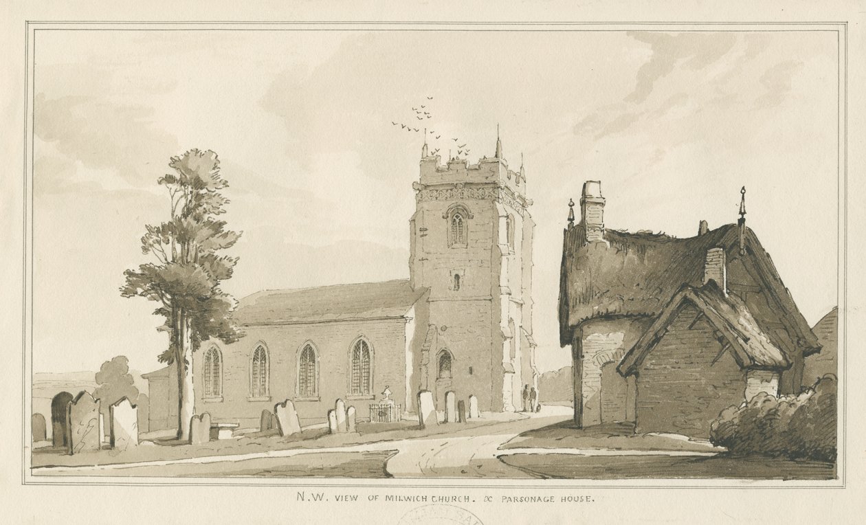 Église et presbytère de Milwich - Thomas Peploe Wood