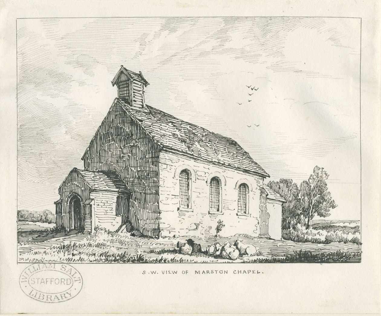Stafford - Chapelle de Marston : dessin à la plume et à l