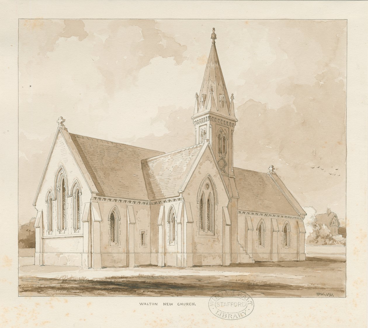 Église de Walton-on-the-Hill [Nouvelle]: dessin à la plume et au lavis - Thomas Peploe Wood