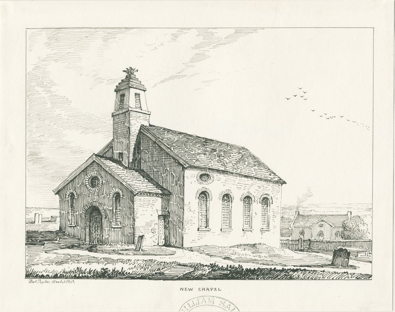 Wolstanton - Nouvelle Chapelle: dessin à la plume et à l