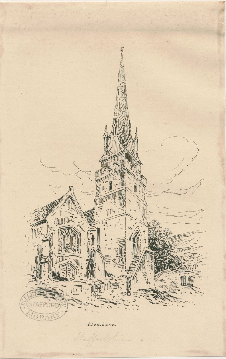 Église de Wombourne : zincographie, nd [milieu du 19e siècle] - Thomas Peploe Wood