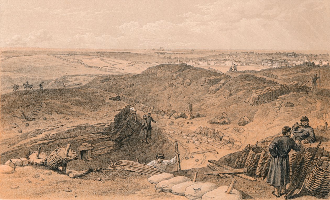 Fossé du Malakoff, Batterie Gervais, et arrière du Redan, 1856 - Thomas Picken