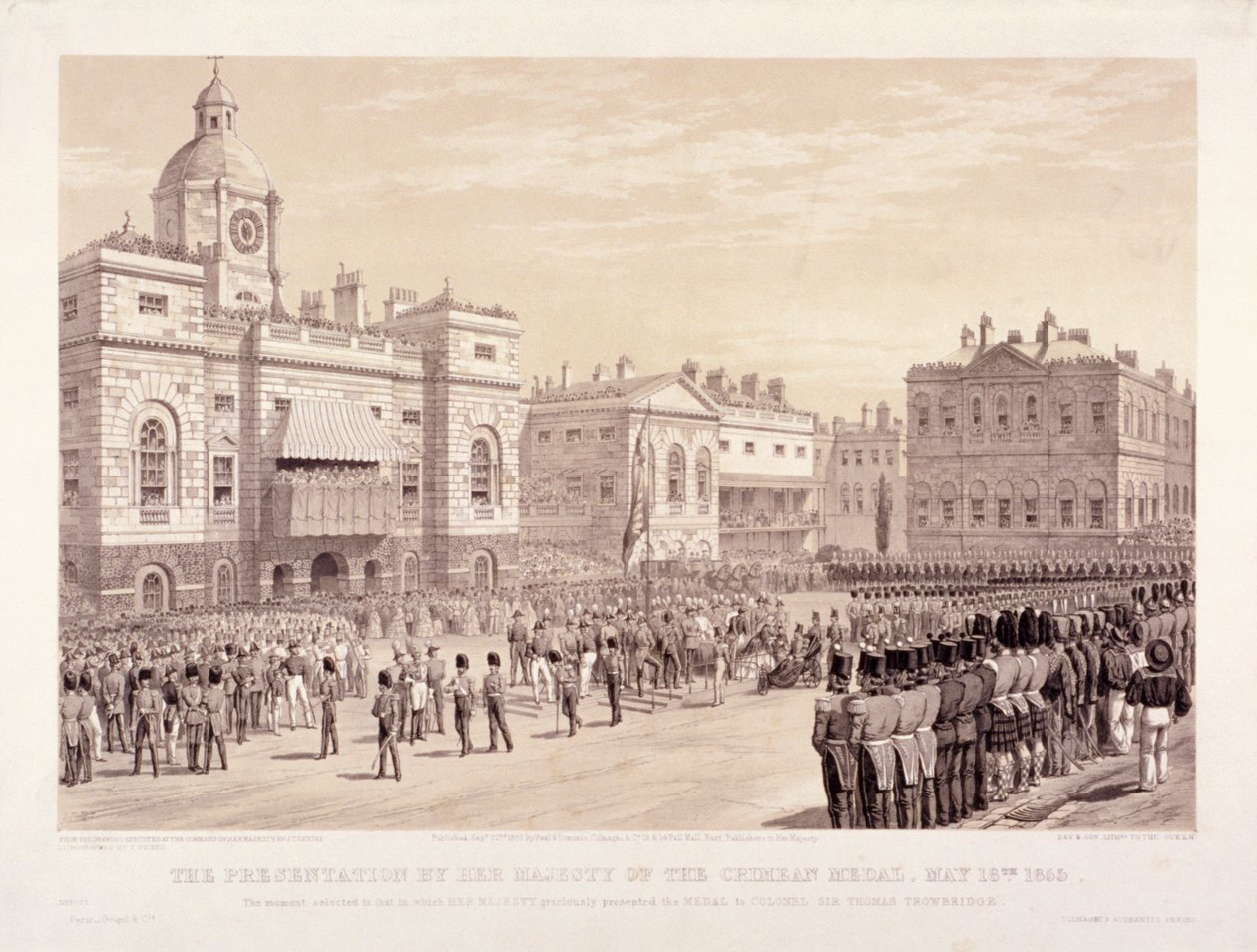 Présentation de la médaille de Crimée par la reine Victoria au colonel Sir Thomas Trowbridge, 18 mai 1855 - Thomas Picken