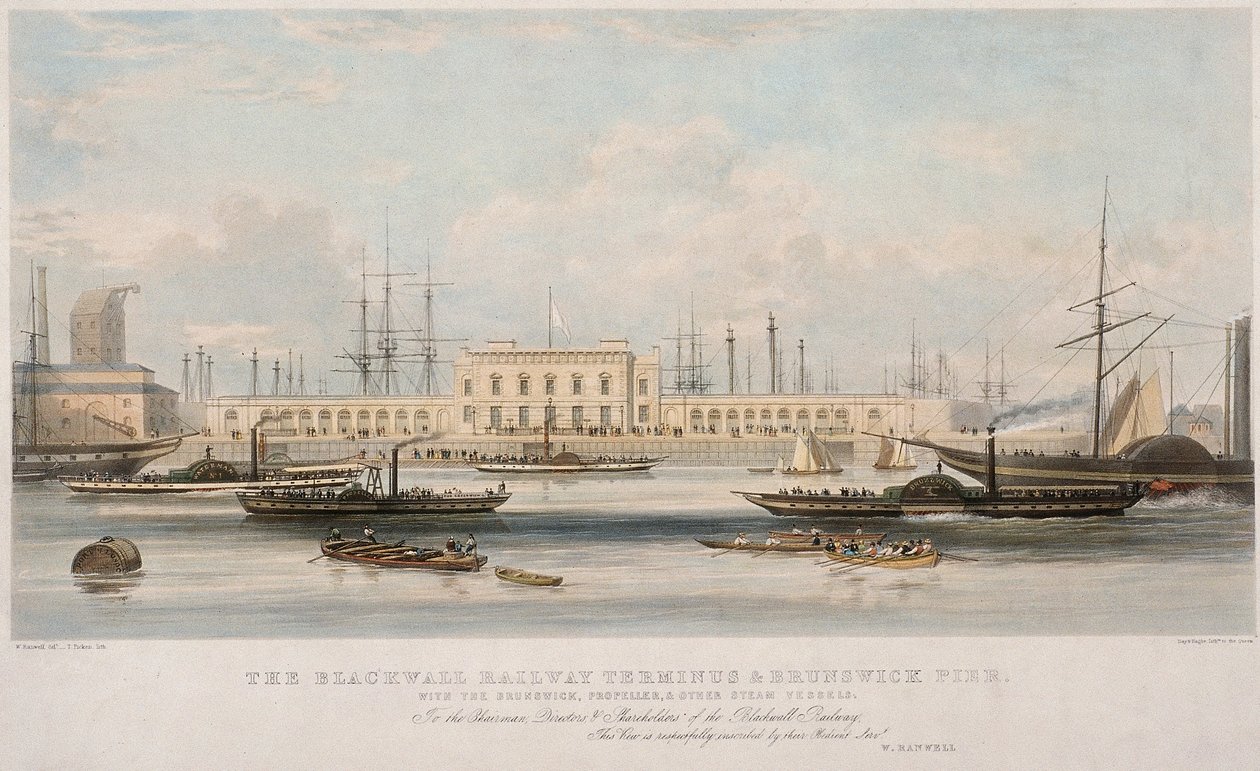 Le Terminus Ferroviaire de Blackwall et le Quai de Brunswick, Blackwall, Poplar, Londres - Thomas Picken