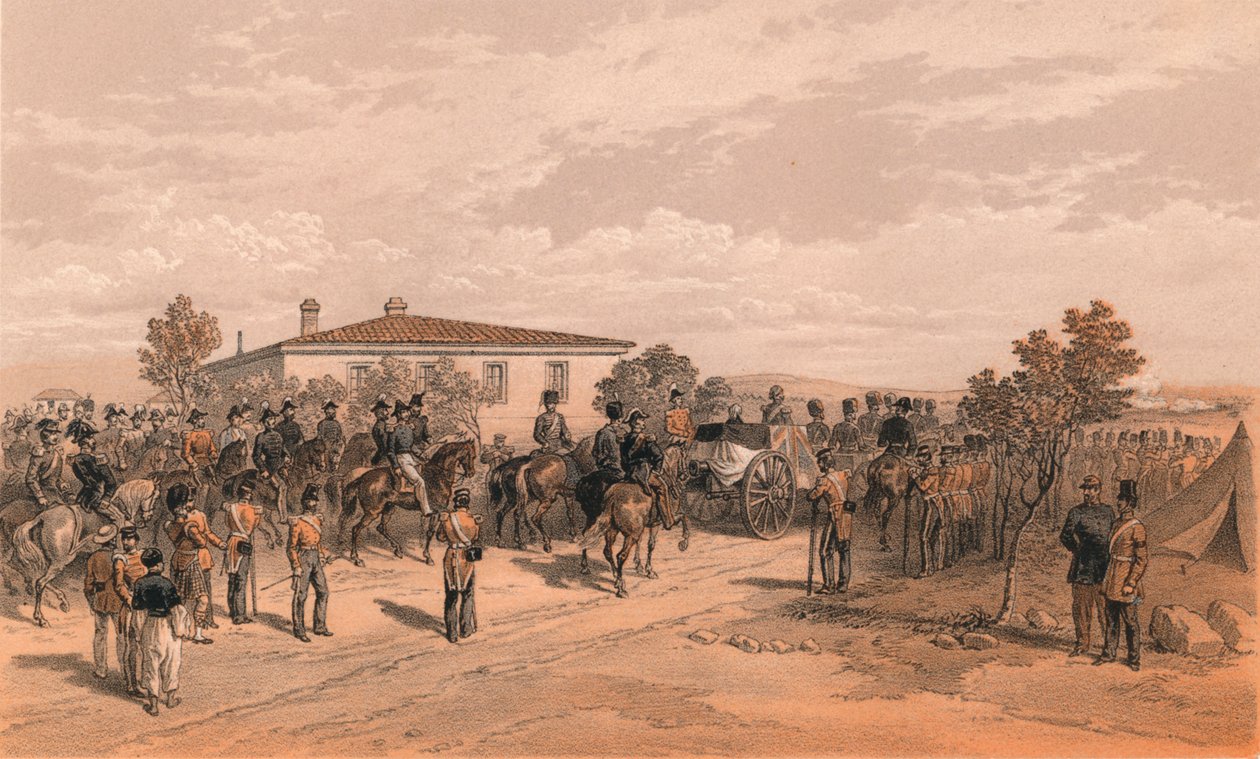 Le cortège funèbre de Lord Raglan quittant le quartier général, 1856 - Thomas Picken
