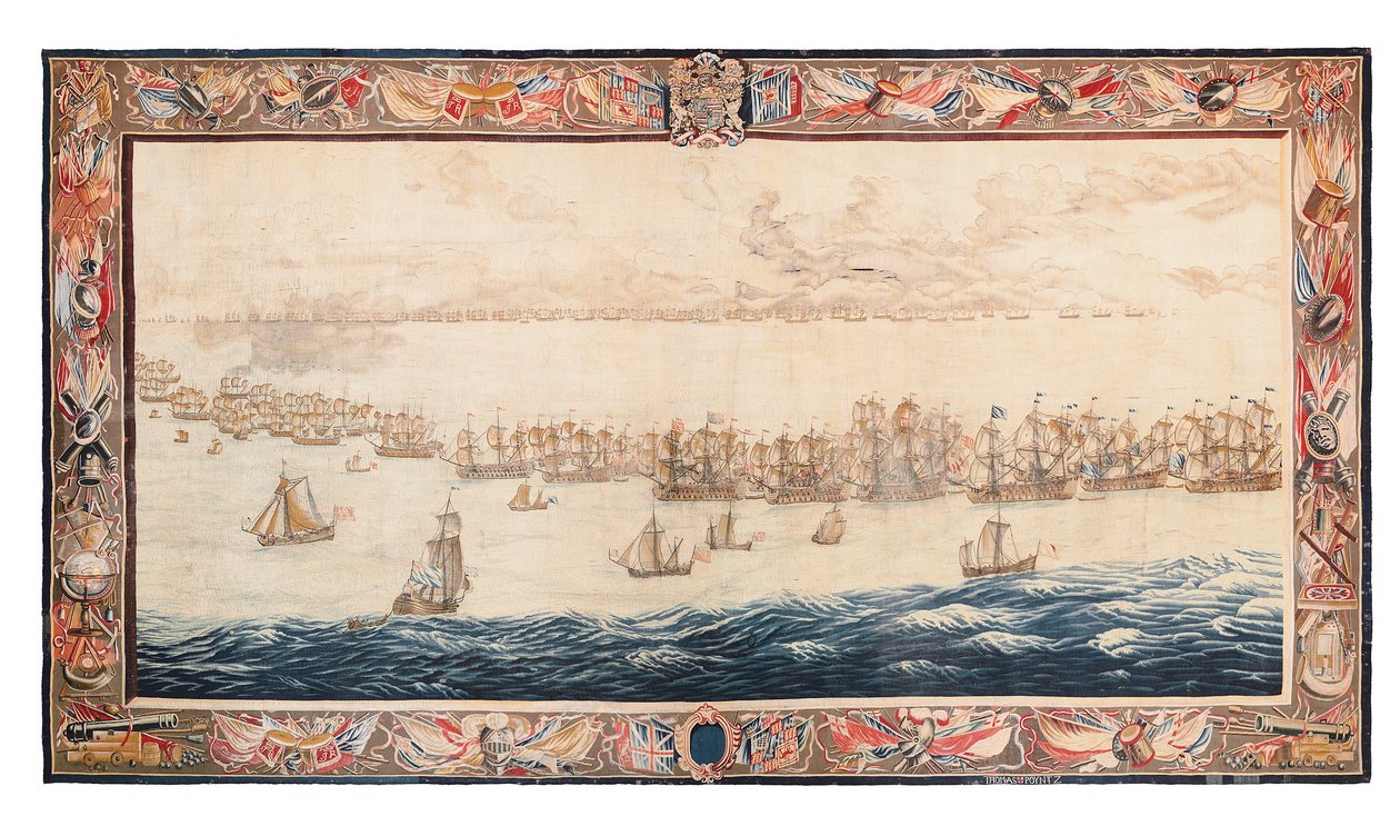 Tapisserie historique de la bataille de Solebay, Mortlake, dessins attribués à William van de Velde, c.1688 - Thomas Poyntz