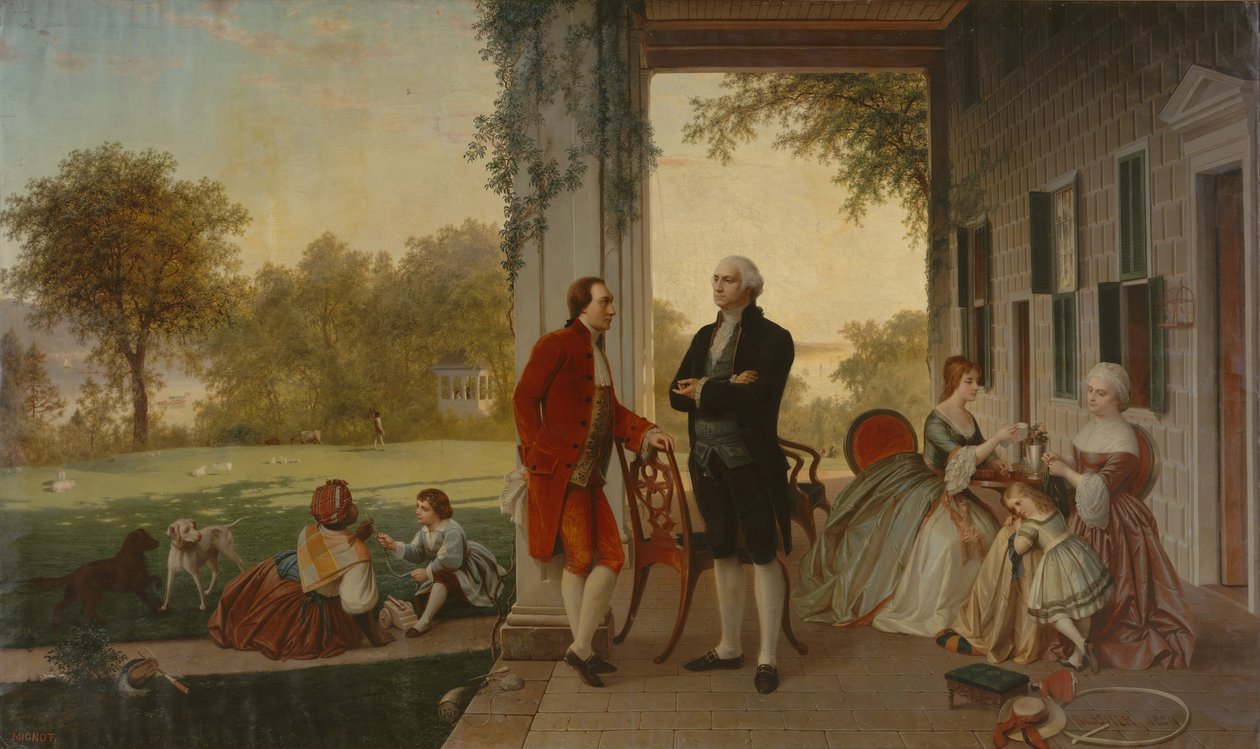 Washington et Lafayette à Mount Vernon, 1784 La maison de Washington après la guerre, 1859 - Thomas Pritchard Rossiter