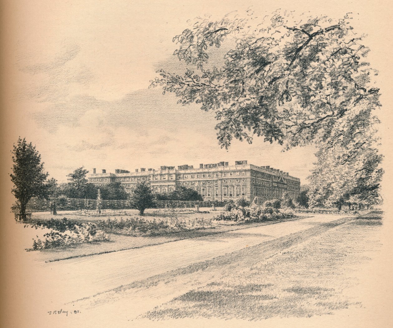 Les façades du jardin du palais de Hampton Court, 1902 - Thomas Robert Way