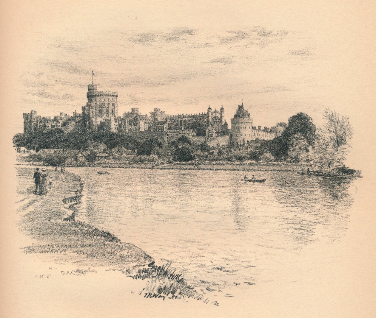 Château de Windsor depuis la rivière, 1902 - Thomas Robert Way