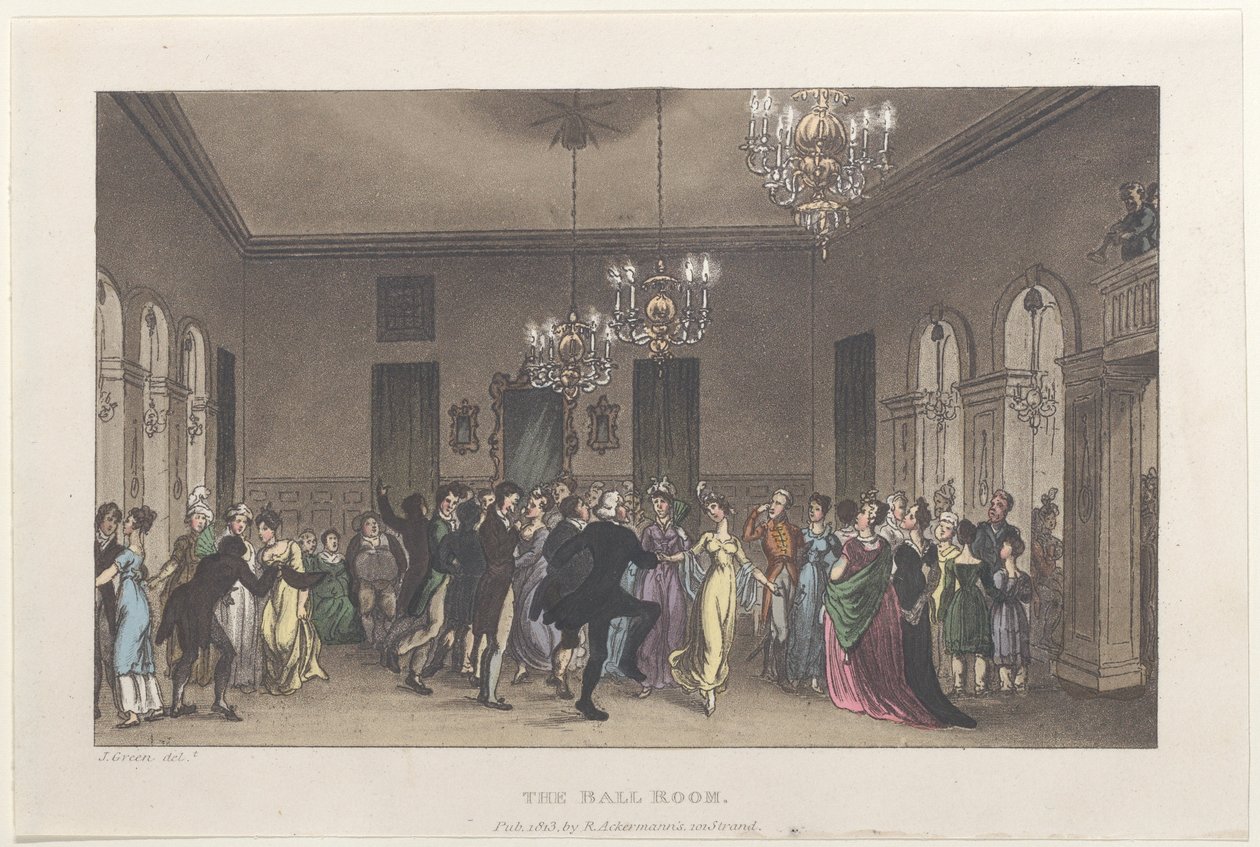 La salle de bal, de Poetical Sketches of Scarborough, 1813 - Thomas Rowlandson, Joseph Constantine Stadler, J. Bluck