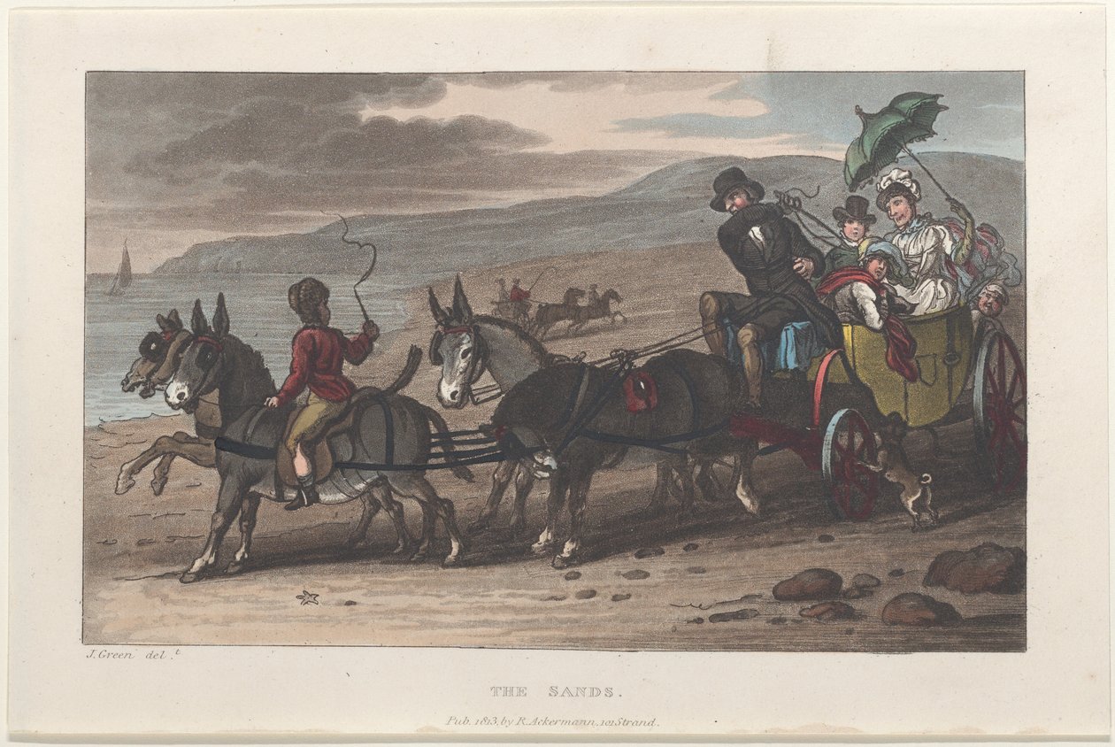 Les sables, des Esquisses poétiques de Scarborough, 1813 - Thomas Rowlandson, Joseph Constantine Stadler, J. Bluck