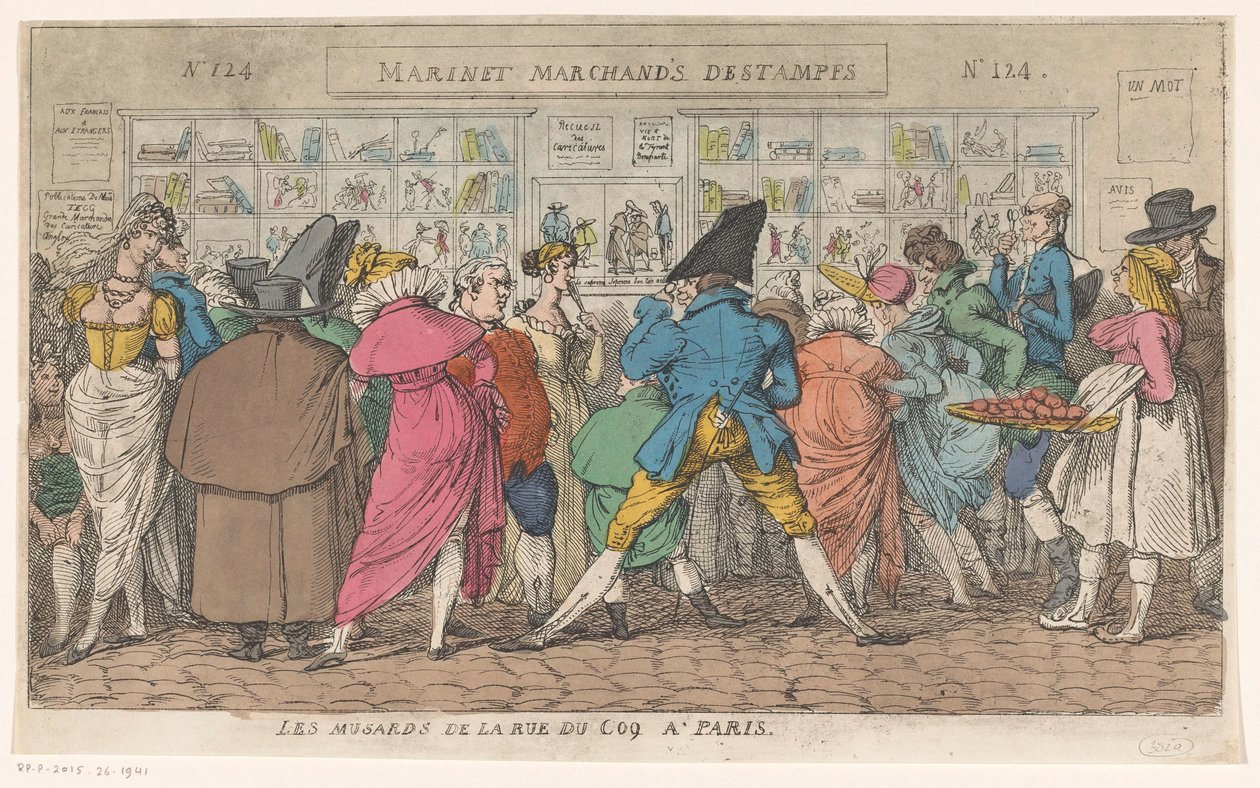Foule devant la vitrine de l