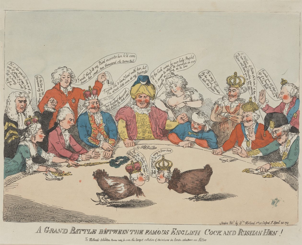 (La) Grande bataille entre le célèbre coq anglais et la poule russe ! - Thomas Rowlandson