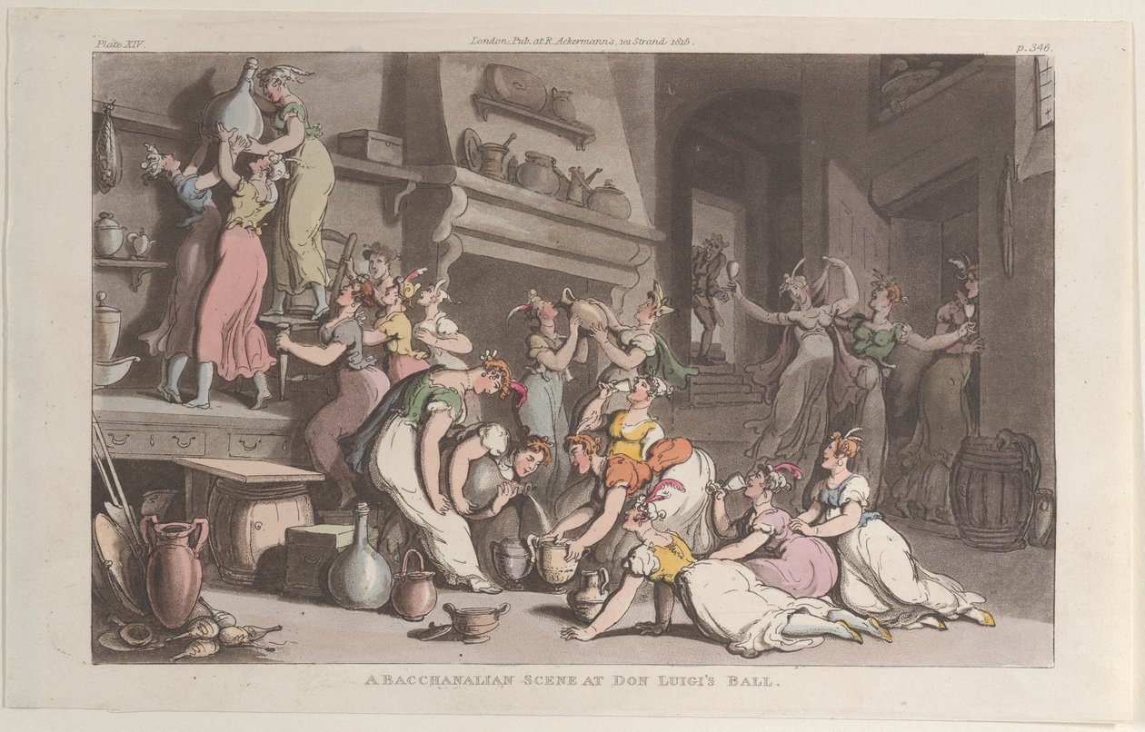 Scène bacchanale au bal de Don Luigi, de Naples et la Campagna Felice, 1er juin 1815 - Thomas Rowlandson