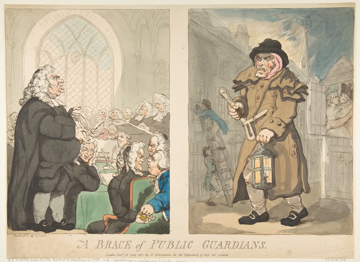 Une paire de gardiens publics, 10 juillet 1800 - Thomas Rowlandson