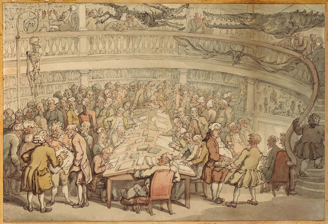Une conversation à la "Surgeons Hall", Old Bailey, Londres - Thomas Rowlandson