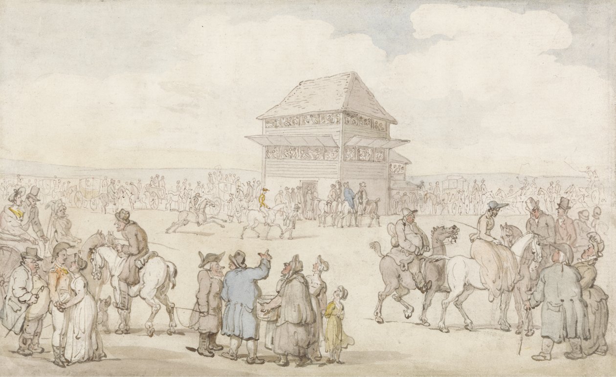 Une réunion de course bondée, vers 1805-10 - Thomas Rowlandson