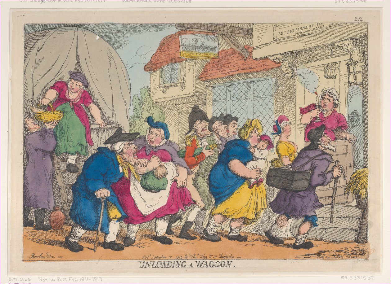 Un désastre lamentable, ou la perruque de Miss Fubby Fatarmin a pris feu, 12 septembre..., 12 septembre 1813 - Thomas Rowlandson