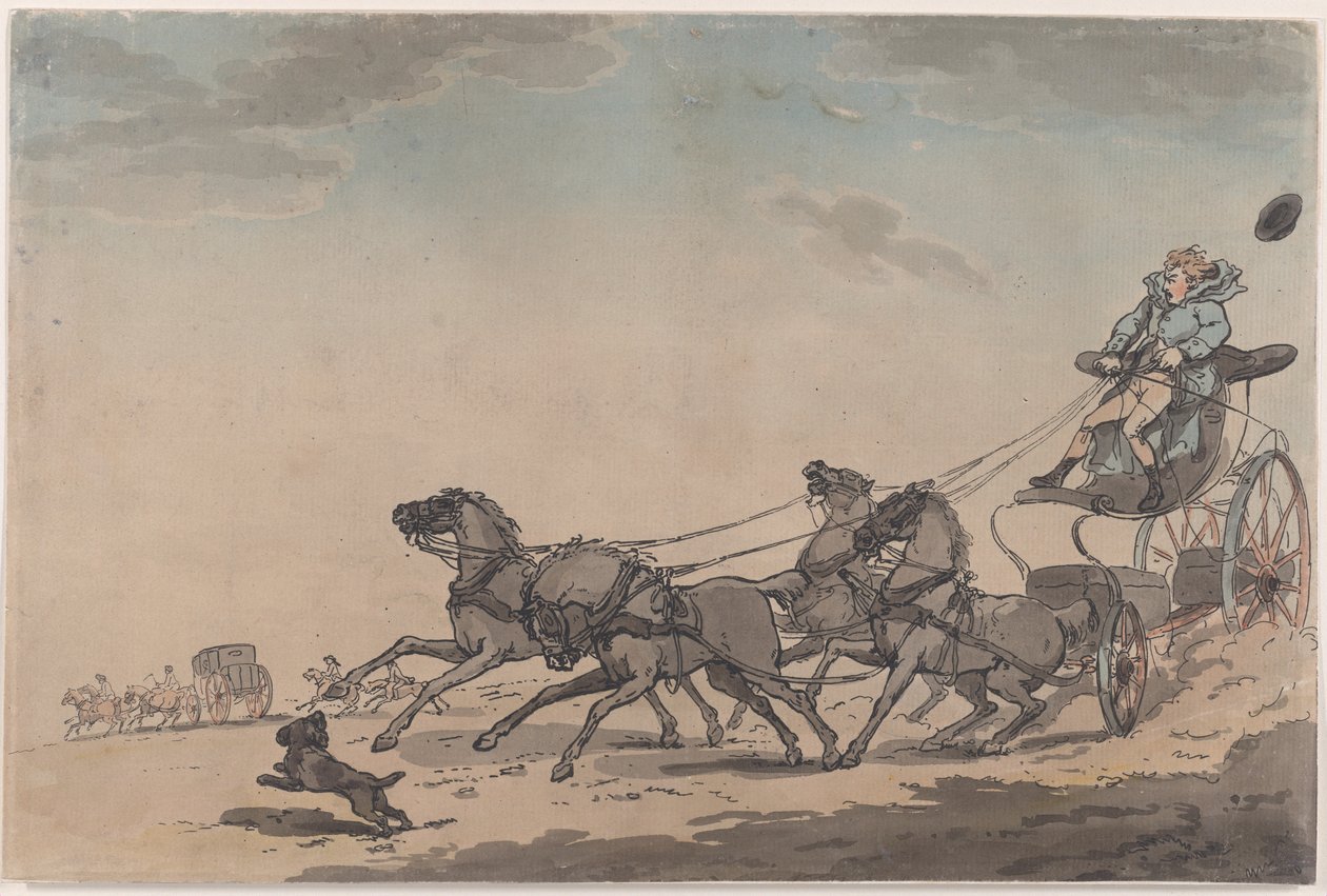 Un attelage à quatre, ou La Carrosse en fuite - Thomas Rowlandson