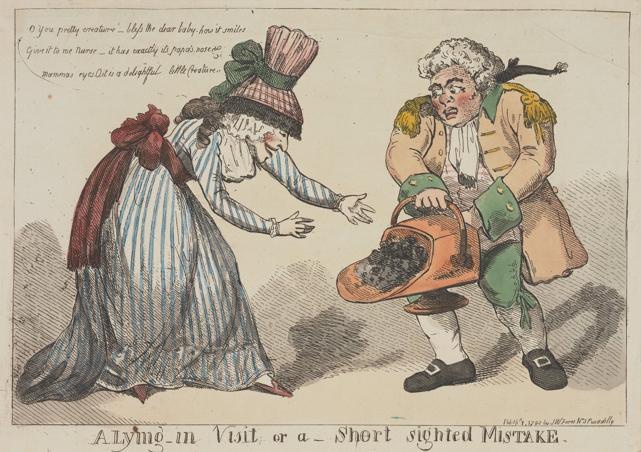 Une visite à la maternité, ou une erreur due à un manque de clairvoyance - Thomas Rowlandson