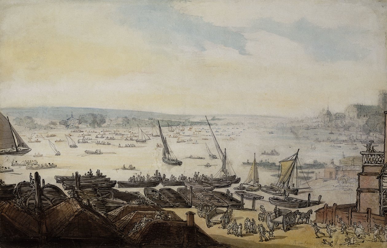 Une régate sur la Tamise en dessous de Westminster - Thomas Rowlandson